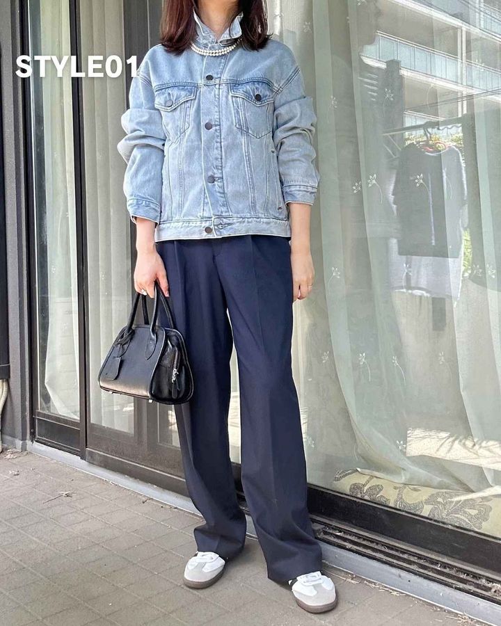 YANUK ダークブルー ストレートデニム ハイウエスト