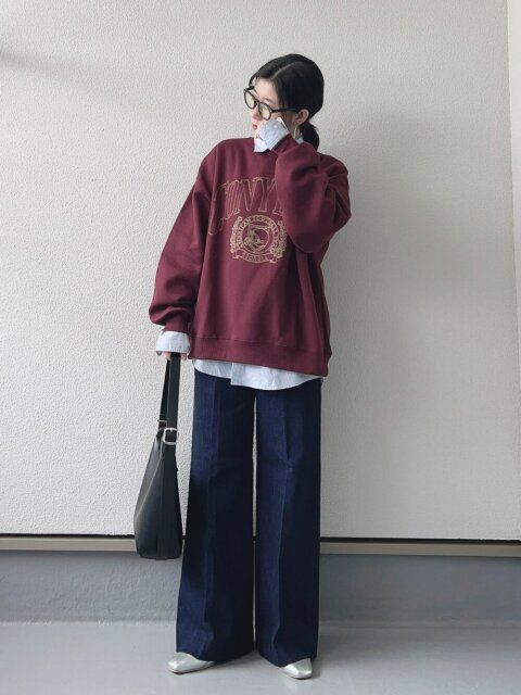 旬色バーガンディのお手本コーデ4