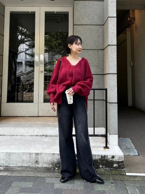 旬色バーガンディのお手本コーデ1