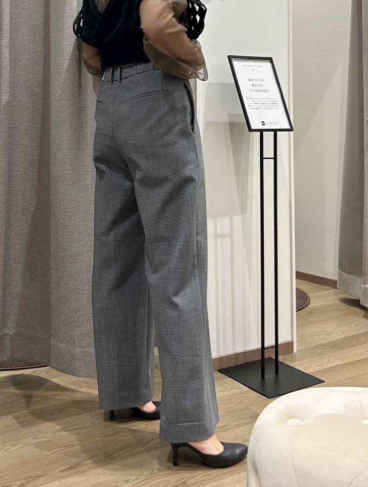 画像3: 【PLST】PLUS STYLEワイドパンツ チェック（ウォームリザーブ）（吸湿発熱/マシンウォッシャブル）¥15,000 www.plst.com