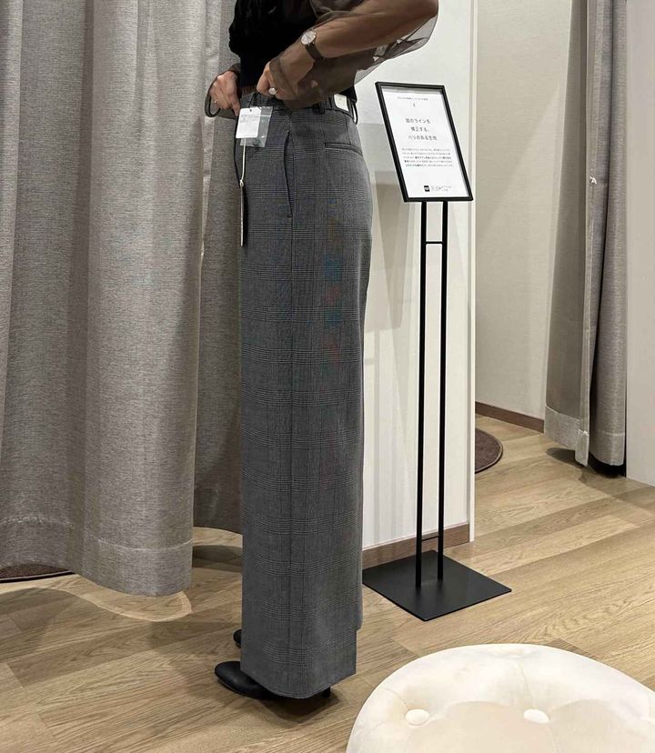 画像2: 【PLST】PLUS STYLEワイドパンツ チェック（ウォームリザーブ）（吸湿発熱/マシンウォッシャブル）¥15,000 www.plst.com