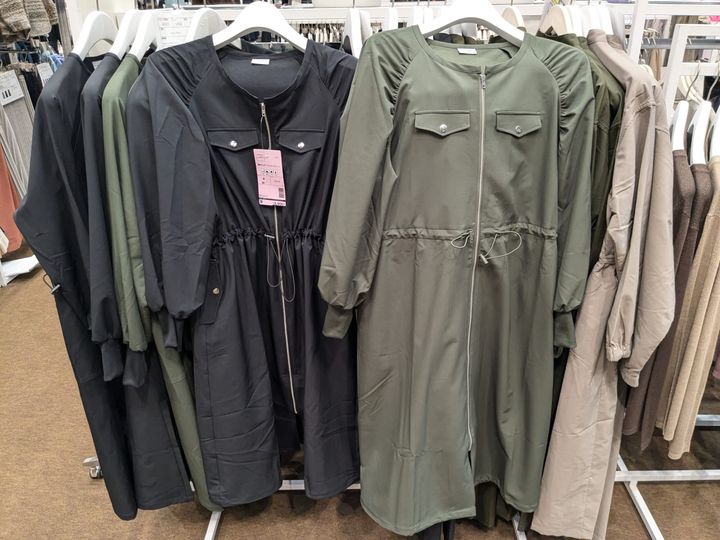 撥水ギャザーワンピースコート