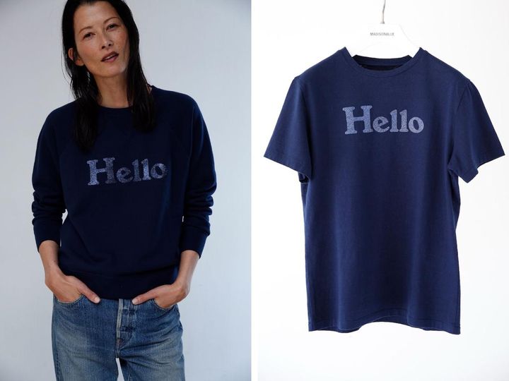 画像: 左から「HELLO SWEAT」￥45,100、「HELLO TEE」￥29,700 出典：マディソンブルー