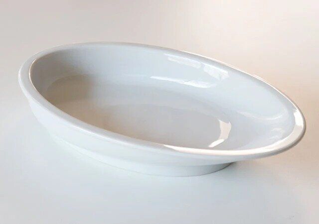 ダイソーのお洒落なボウル（ななめカレー皿、約25cm）