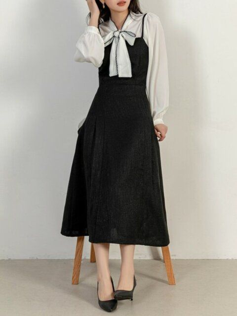 黒キャミワンピースのコーデ1