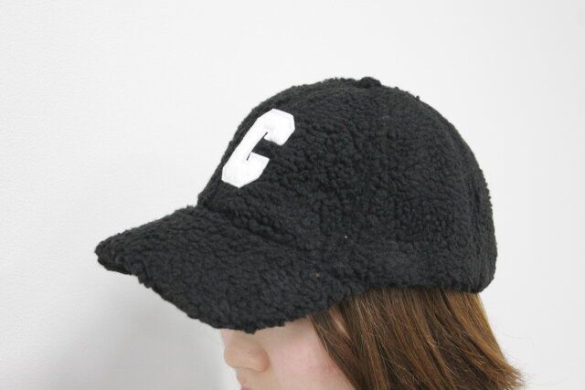 ダイソー レディースコージーフリースキャップ（ブラック） 着用