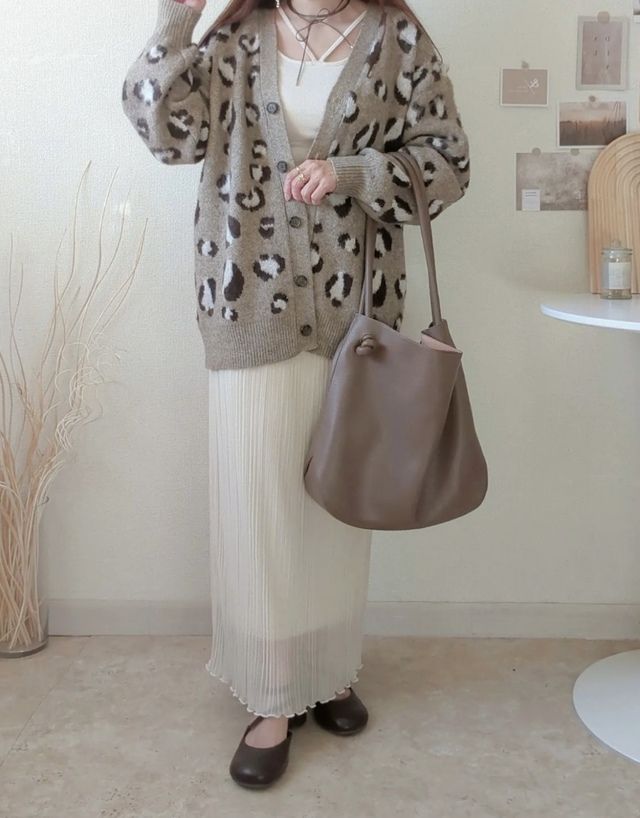 しまむらレオパードカーデ2