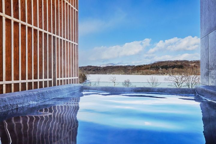 「界 ポロト」冬の客室露天風呂