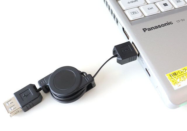 ダイソー 充電／通信USB延長リールケーブル 使用方法