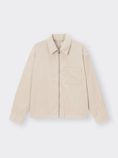 GUのコーデュロイジップアップシャツ