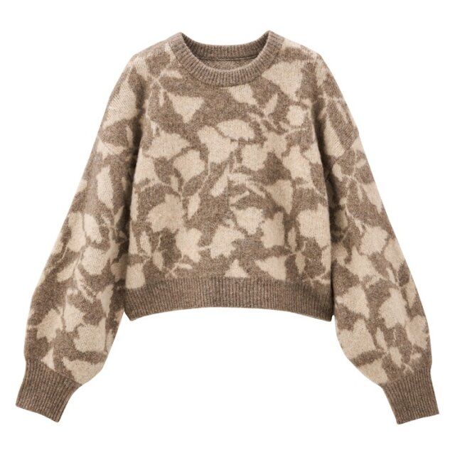 しまむら 花柄ジャガードニットプルオーバー