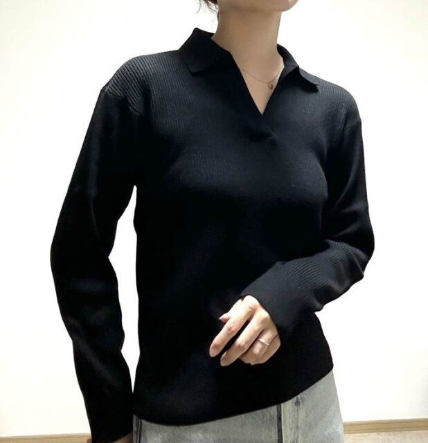 ユニクロウォッシャブルニットリブポロセーターの着用感