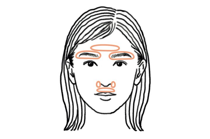 40代メイク テカりやすい部分にのみパウダーをON