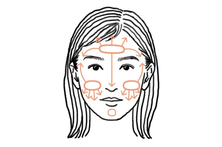 40代メイク 顔全体を薄膜のファンデで均一に