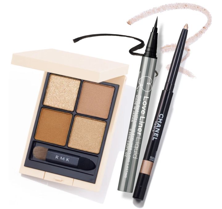 40代メイク スモーキーカラーときらめきのクールな名コンビ