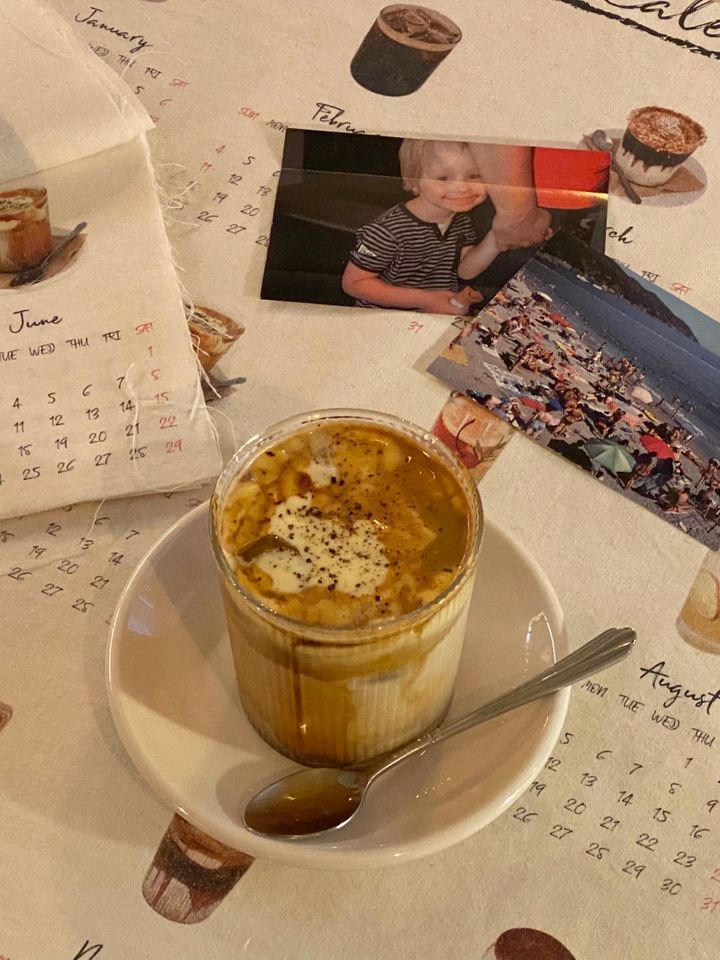 超甘トウモロコシのチョダンコーンが入った「チョダンコーンラテ」。