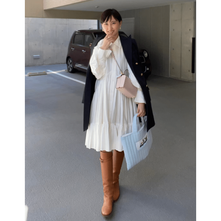 木村安梨沙さんのシャツワンピコーデ