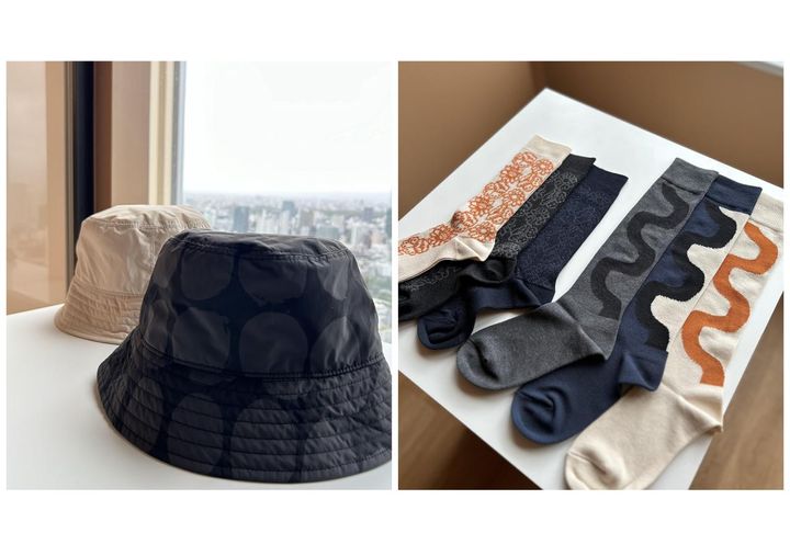 画像: 左：パデッドハット各¥2,990 右：ヒートテックソックス、ヒートテックハイソックス各¥590