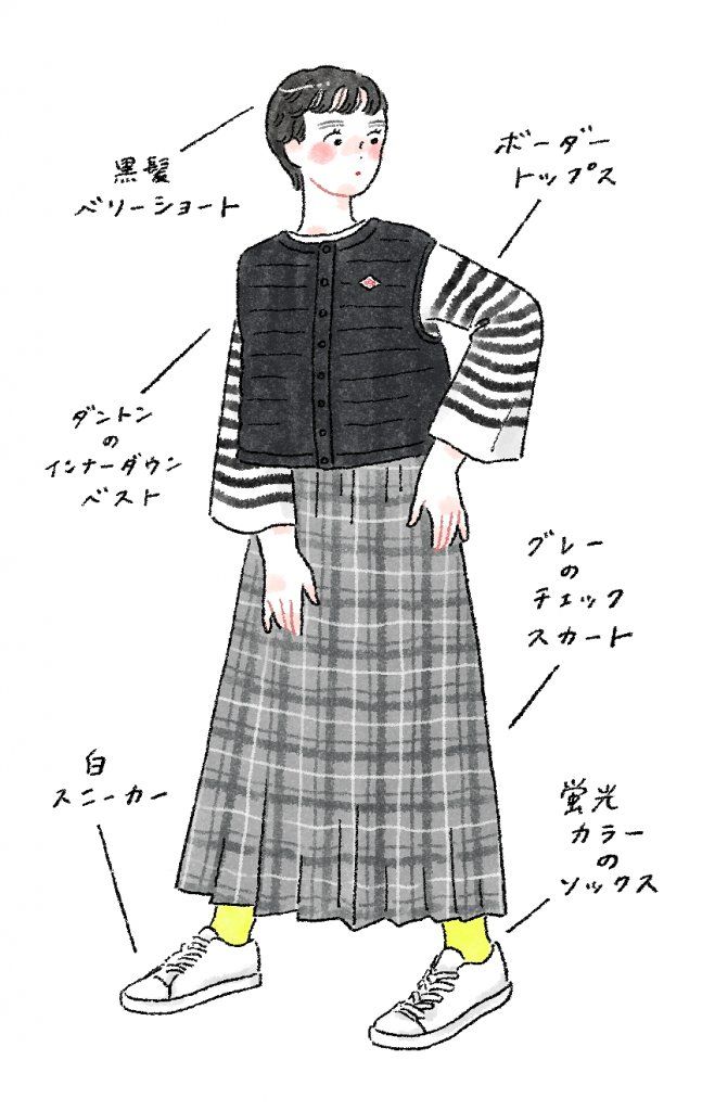 チェックスカートコーデ【FUDGENA：aya.mの街で見かけたおしゃれさん vol.32】