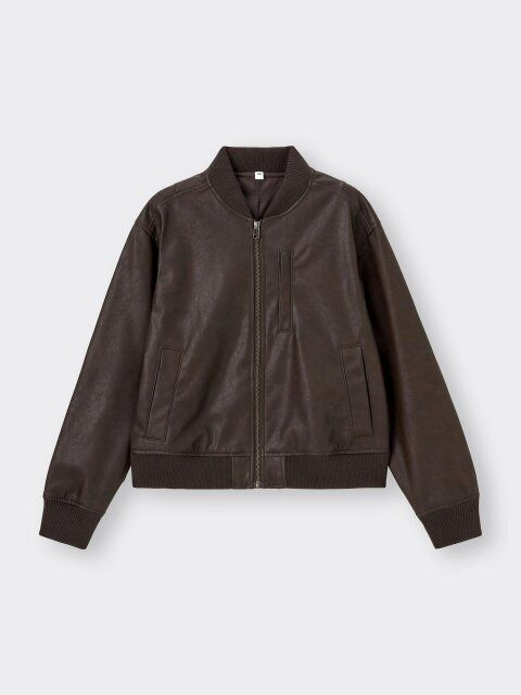 GUのレザータッチブルゾン