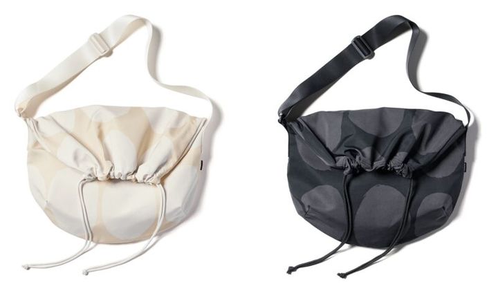 ユニクロ×マリメッコのドローストリングバッグ リサイクルポリエステル素材