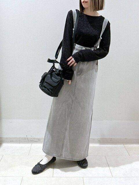 グローバルワークのGOODデニムハイウエストジャンスカ