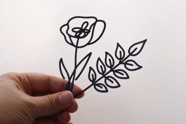 セリアの韓国風ワイヤーフラワー ポピー＆リーフ