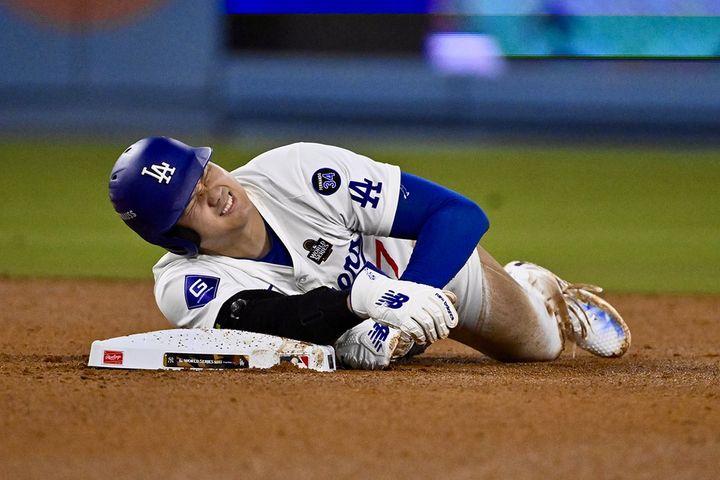 左肩を痛めたドジャースの大谷翔平（C）Getty Images