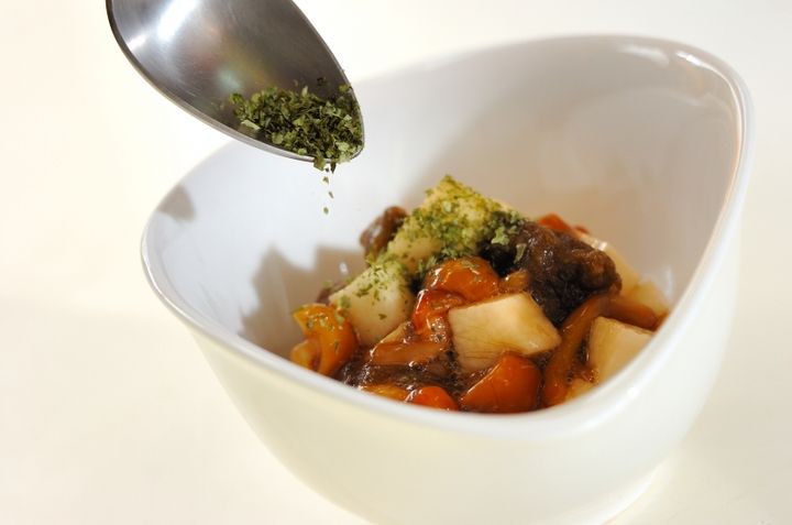 長芋とナメコのとろろ昆布和えの作り方2