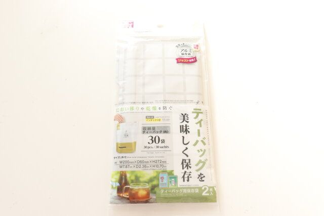 ダイソーのティーバッグ用保存袋のパッケージ