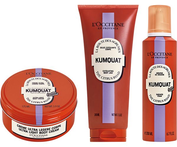 【左】カムクアット スノーシア ボディクリーム 【中】カムクアット シア コンポートスクラブ 【右】カムクアット シア シャワーホイップ