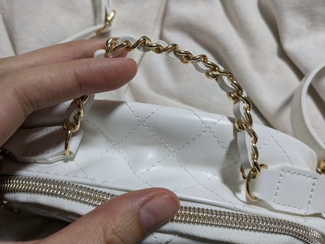 キルトポシェットポーチチェーンハンドル