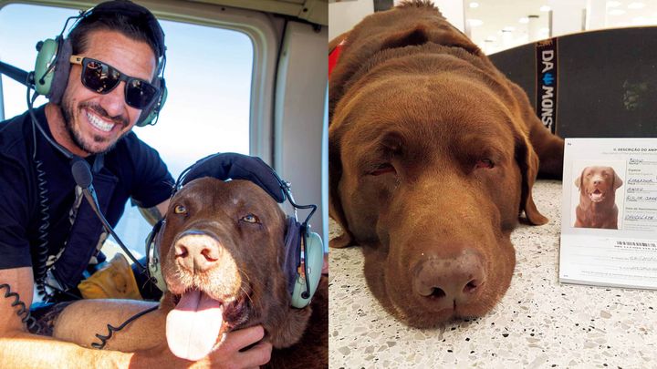 パーソナルトレーナーのイヴァン・モレイラと愛犬Bono