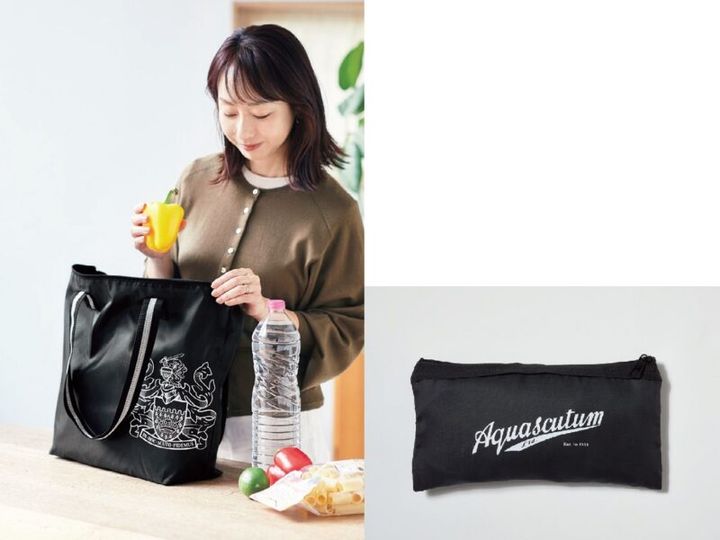 雑誌グロー付録 アクアスキュータムのパッカブルバッグ