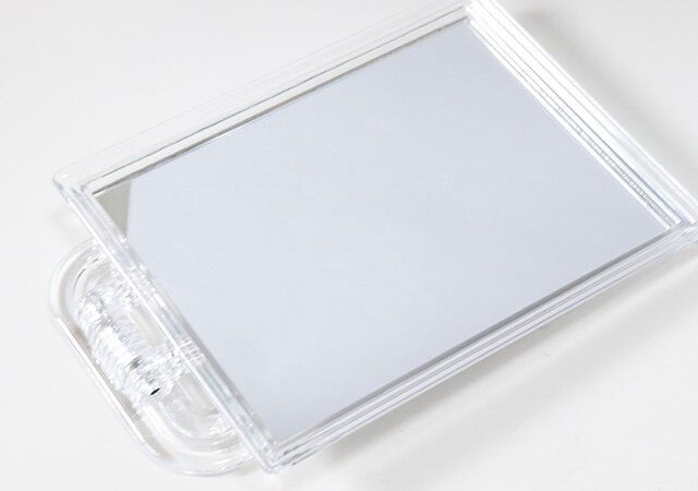 ダイソー スタンドミラー（クリア、小型サイズ）