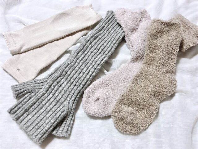 3COINS ひじ保湿アームカバー 太リブアームウォーマー マシュマロソックス2足セットM