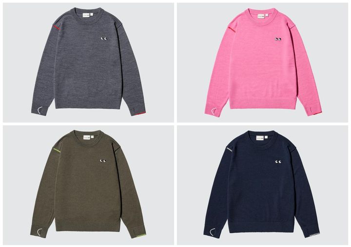 画像: 【UNIQLO×ANYA HINDMARCH】メリノクルーネックセーター各¥2,990 ※サイズ：100〜160㎝ 100㎝はオンラインのみ www.uniqlo.com