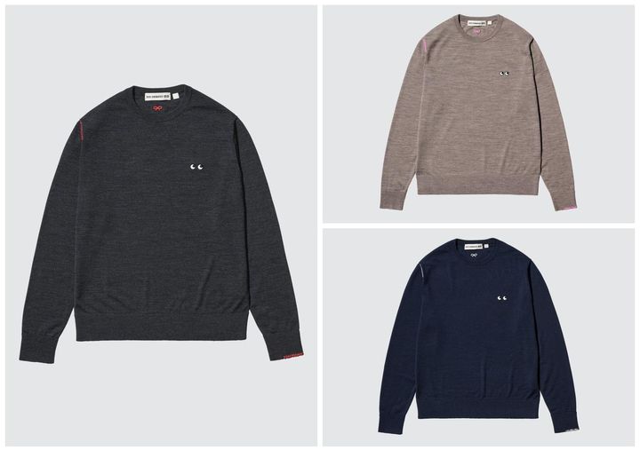 画像: 【UNIQLO×ANYA HINDMARCH】メリノクルーネックセーター各¥3,990 www.uniqlo.com