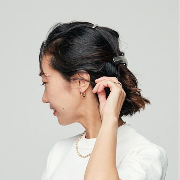 バレッタ2段重ねアレンジ