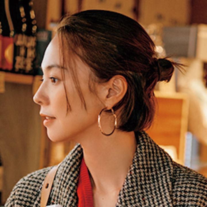 低めに作るお団子ハーフアップ