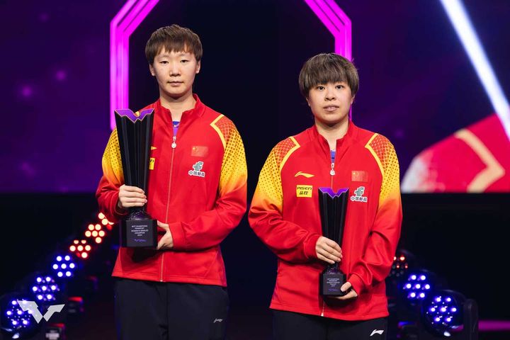 王曼昱（写真左）、王芸迪（C）WTT