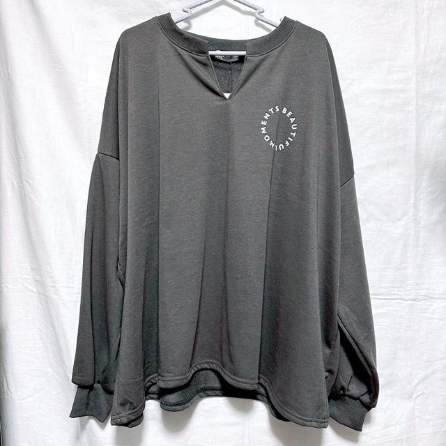 しまむら「裏毛キーネックプリントトレーナー」