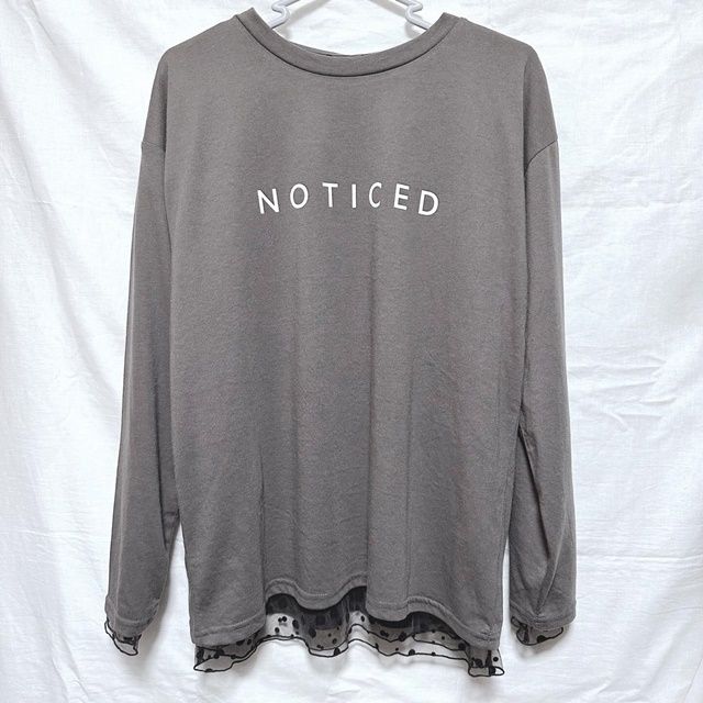 しまむら「ロゴTシャツ＋ドットチュールプルオーバー」