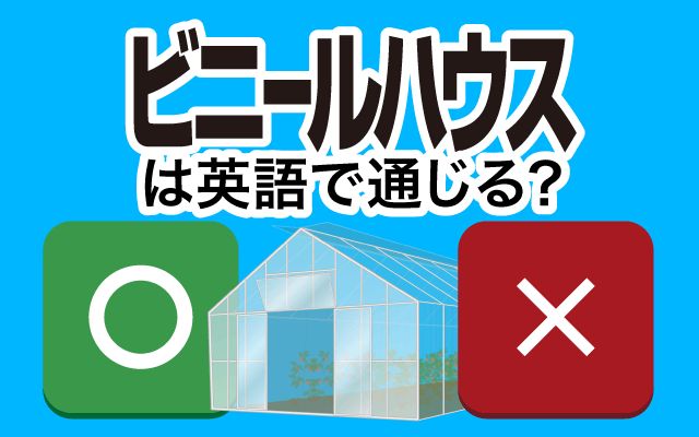 【ビニールハウス】は英語で通じる？通じない？「建てる」などの英語もご紹介