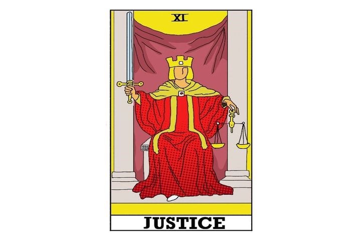 《今週のカード》はNo.11「正義」※カードは筆者作成