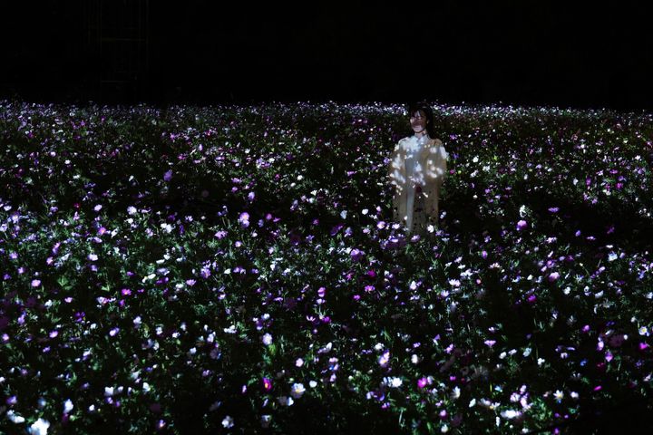 チームラボ《生命は闇に浮かぶまたたく光 - コスモス》© チームラボ