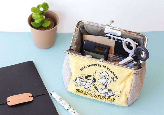 付録 スヌーピー がま口ポーチ 文房具入れ