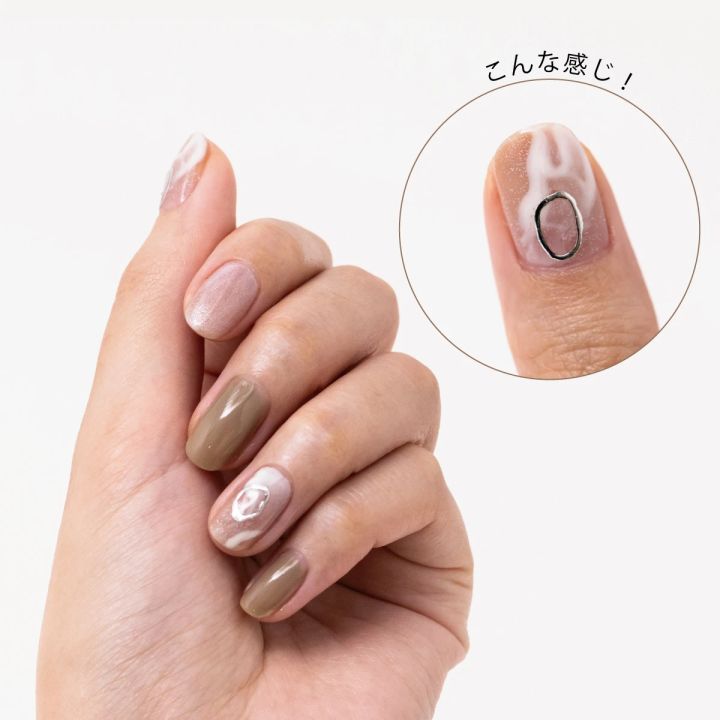 マーブル風ニュアンスネイル