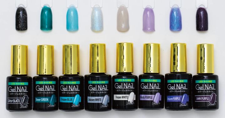 Seria（セリア）のジェルネイルのラメ入りブルー系カラー