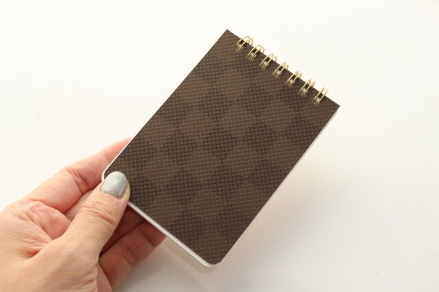 ダイソー プレミアムツインリングメモ（市松、A7、70枚） ブラウン